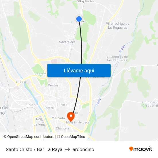 Santo Cristo / Bar La Raya to ardoncino map