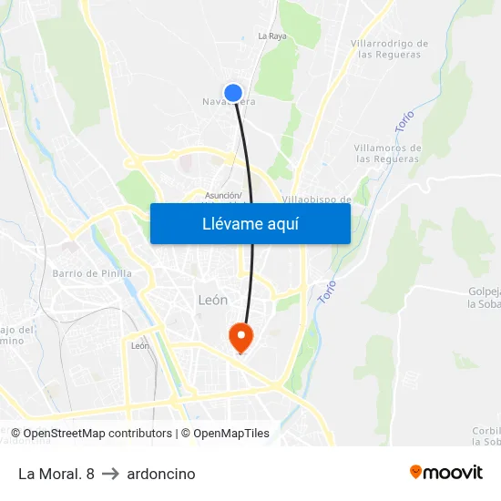 La Moral. 8 to ardoncino map