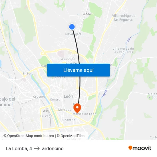 La Lomba, 4 to ardoncino map