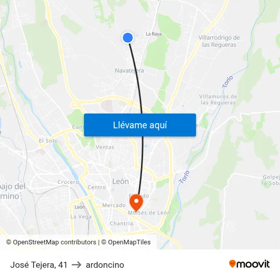 José Tejera, 41 to ardoncino map