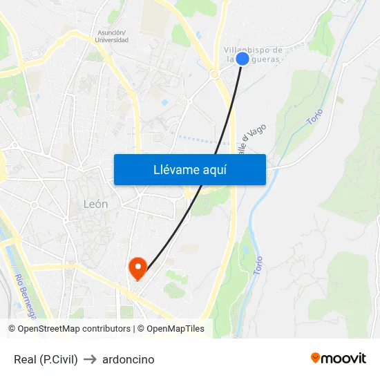 Real (P.Civil) to ardoncino map