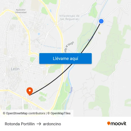 Rotonda Portillin to ardoncino map