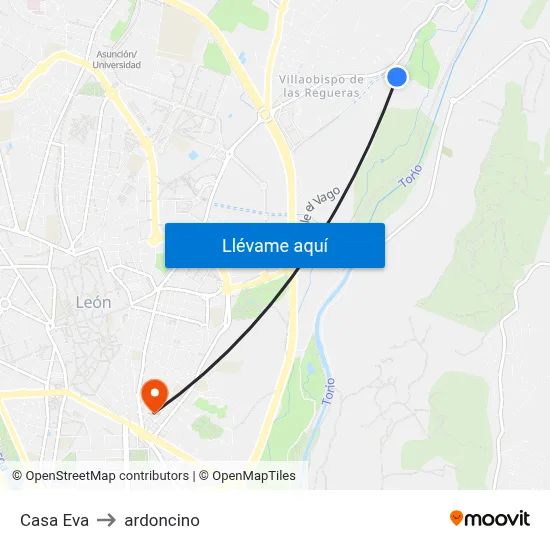 Casa Eva to ardoncino map