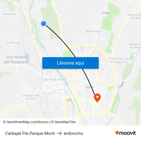 Carbajal Fte.Parque Movil to ardoncino map
