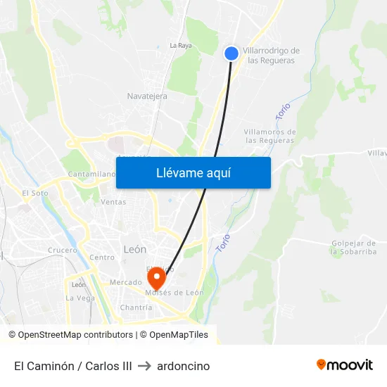 El Caminón / Carlos III to ardoncino map