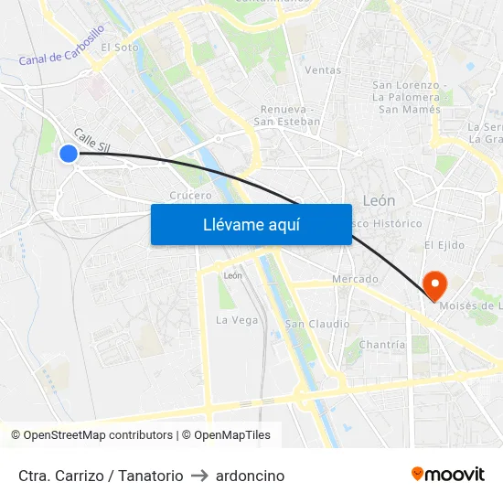 Ctra. Carrizo / Tanatorio to ardoncino map