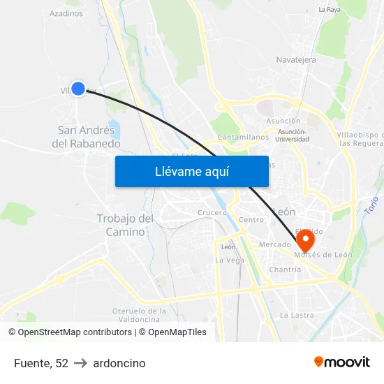 Fuente, 52 to ardoncino map