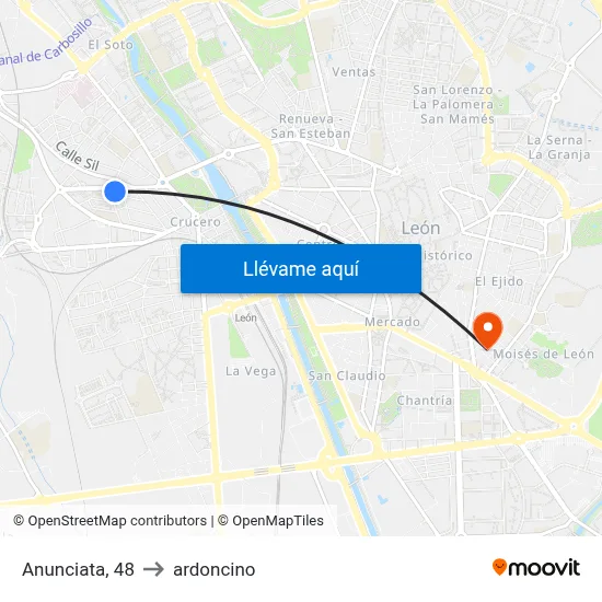 Anunciata, 48 to ardoncino map