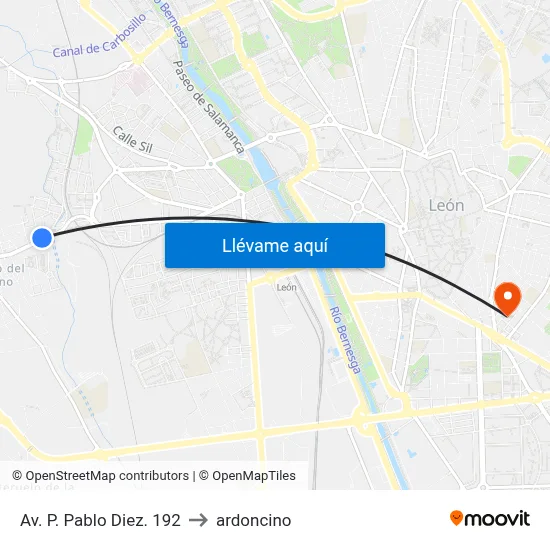 Av. P. Pablo Diez. 192 to ardoncino map