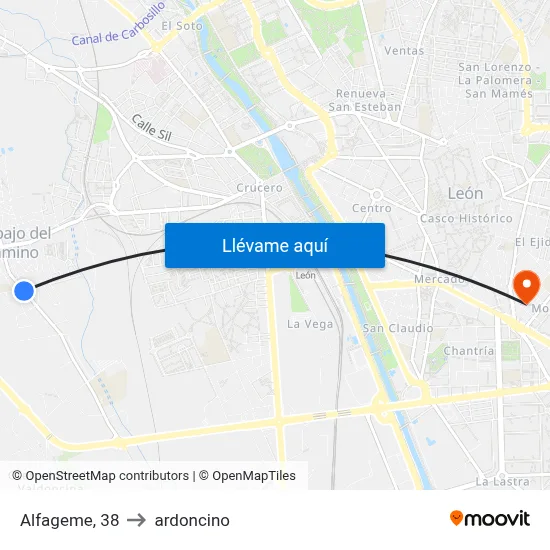 Alfageme, 38 to ardoncino map