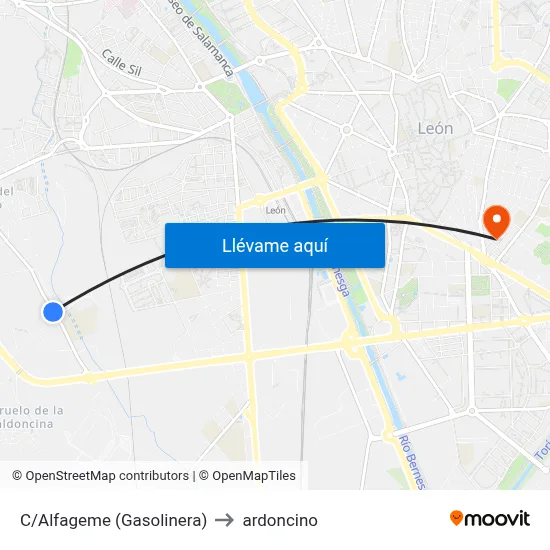 C/Alfageme (Gasolinera) to ardoncino map