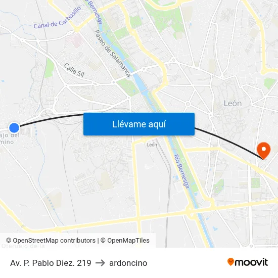Av. P. Pablo Diez. 219 to ardoncino map