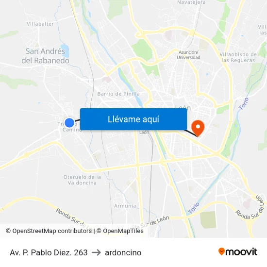 Av. P. Pablo Diez. 263 to ardoncino map