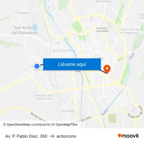 Av. P. Pablo Diez. 360 to ardoncino map
