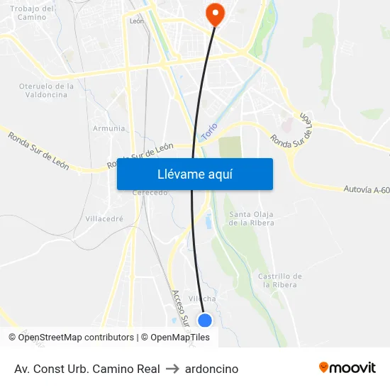 Av. Const Urb. Camino Real to ardoncino map