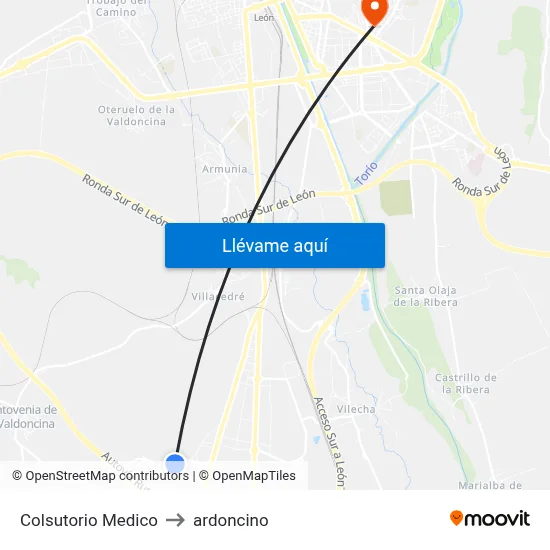 Colsutorio Medico to ardoncino map