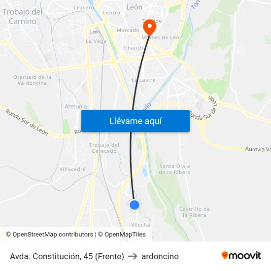 Avda. Constitución, 45 (Frente) to ardoncino map