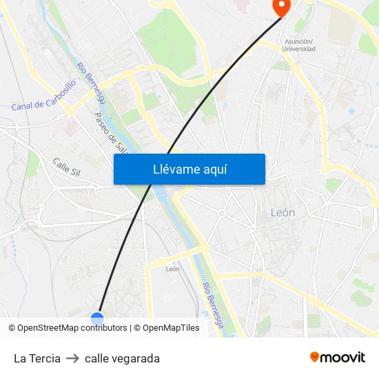 La Tercia to calle vegarada map