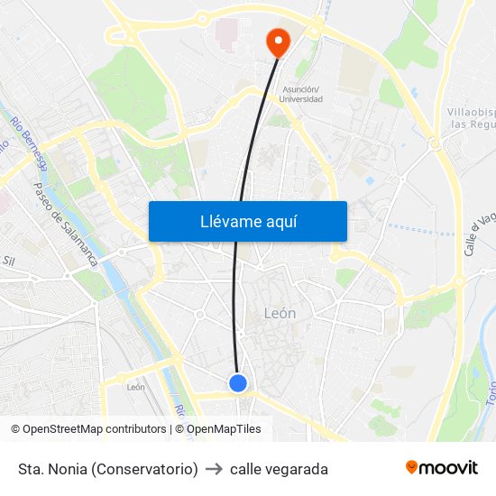 Sta. Nonia (Conservatorio) to calle vegarada map