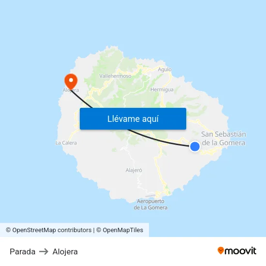 Parada to Alojera map