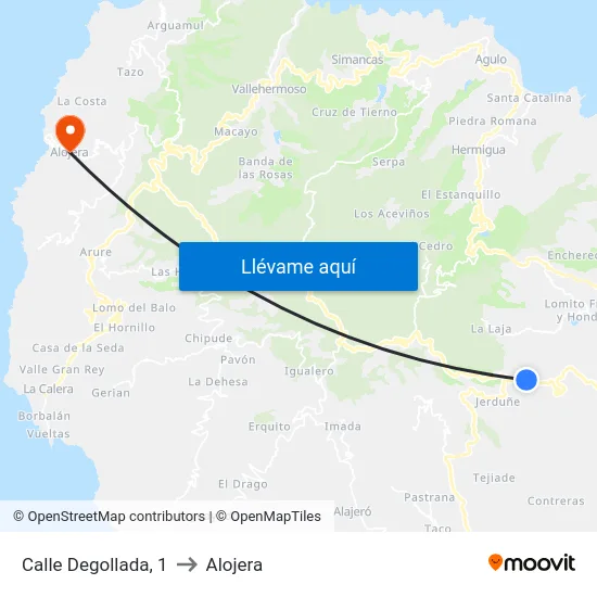 Calle Degollada, 1 to Alojera map