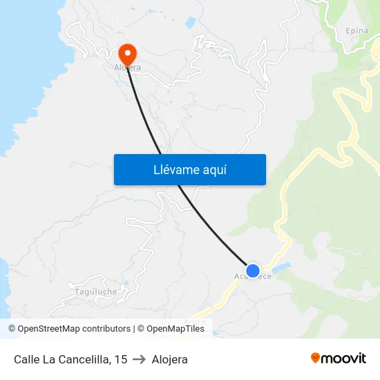 Calle La Cancelilla, 15 to Alojera map