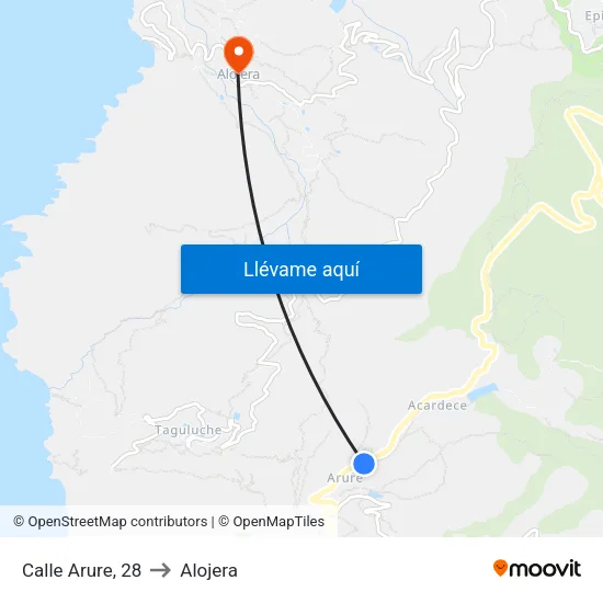 Calle Arure, 28 to Alojera map