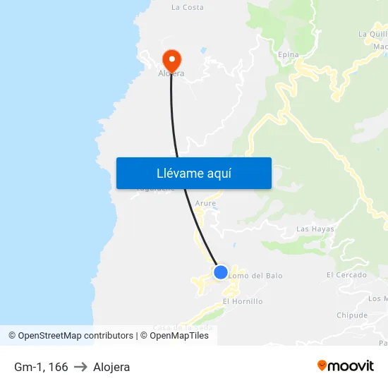 Gm-1, 166 to Alojera map