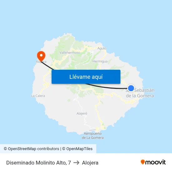 Diseminado Molinito Alto, 7 to Alojera map