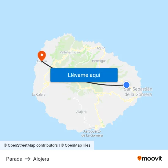 Parada to Alojera map