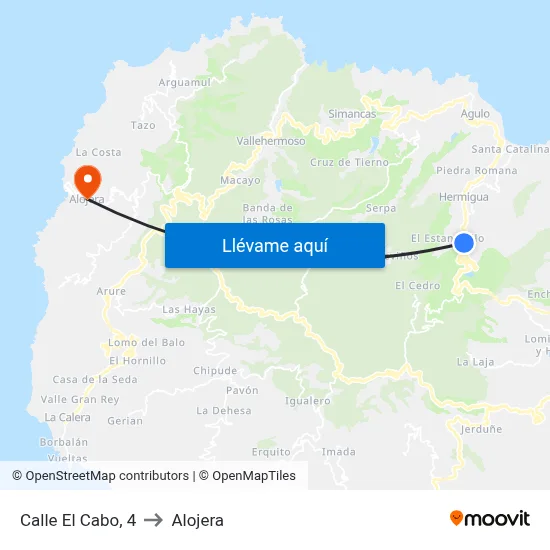 Calle El Cabo, 4 to Alojera map