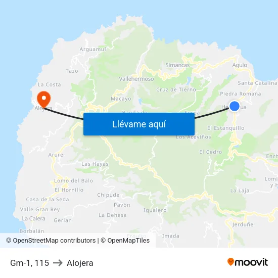 Gm-1, 115 to Alojera map