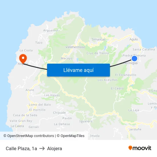 Calle Plaza, 1a to Alojera map