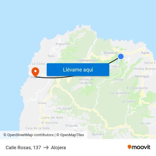 Calle Rosas, 137 to Alojera map