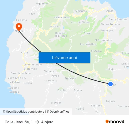 Calle Jerduñe, 1 to Alojera map