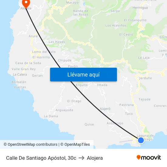 Calle De Santiago Apóstol, 30c to Alojera map