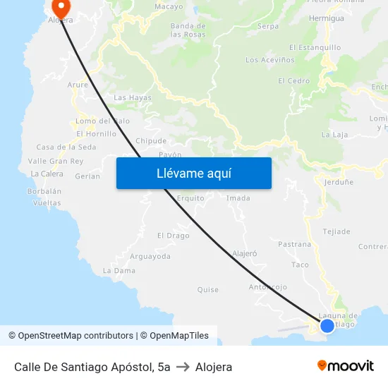 Calle De Santiago Apóstol, 5a to Alojera map