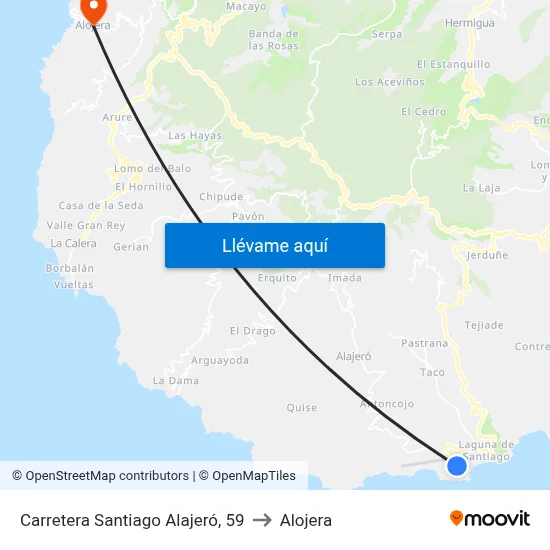 Carretera Santiago Alajeró, 59 to Alojera map
