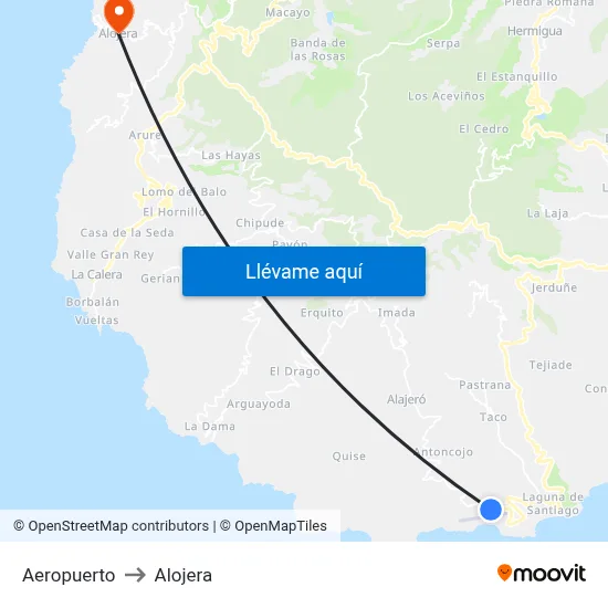 Aeropuerto to Alojera map
