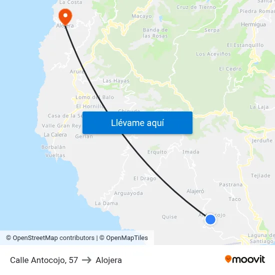 Calle Antocojo, 57 to Alojera map