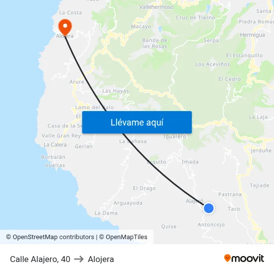 Calle Alajero, 40 to Alojera map
