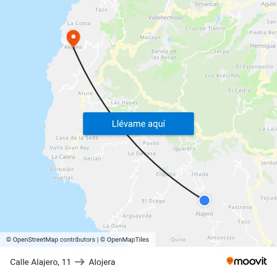 Calle Alajero, 11 to Alojera map