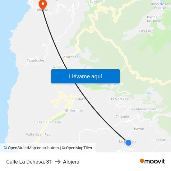 Calle La Dehesa, 31 to Alojera map