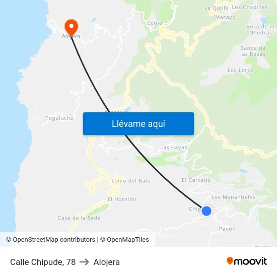 Calle Chipude, 78 to Alojera map