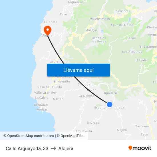 Calle Arguayoda, 33 to Alojera map