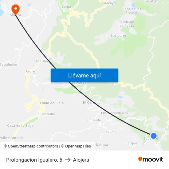 Prolongacion Igualero, 5 to Alojera map