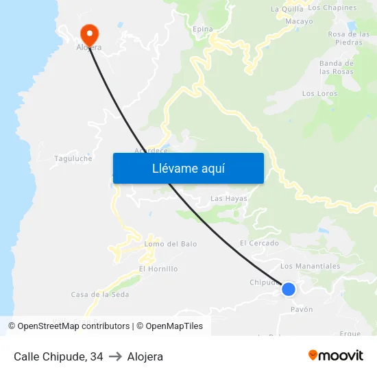 Calle Chipude, 34 to Alojera map