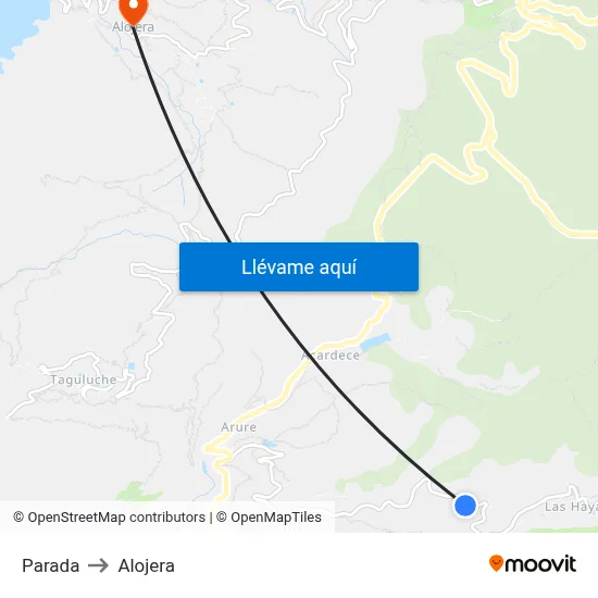 Parada to Alojera map
