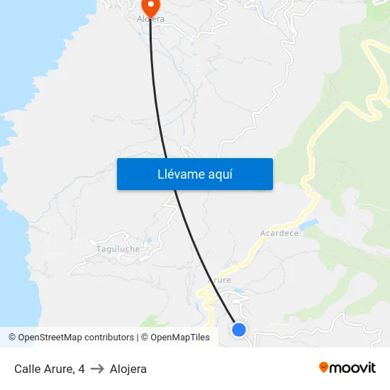 Calle Arure, 4 to Alojera map