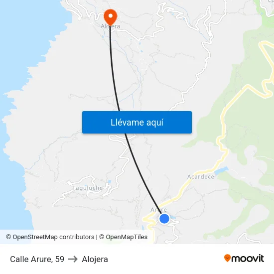 Calle Arure, 59 to Alojera map